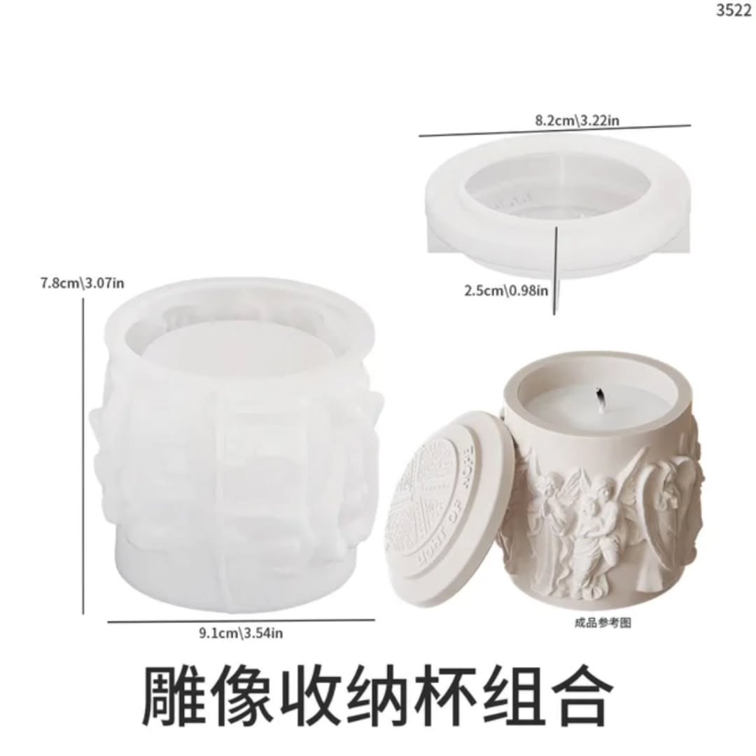 Angel Heart Candle Jar Mould for Beyond MIX, Resin, Concrete