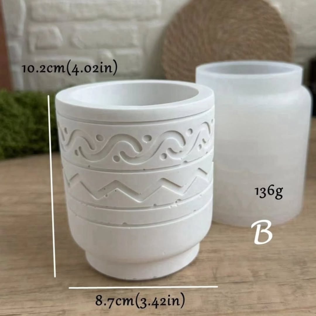 Embossed Designed Planter Mould - for Beyond MIX, Resin, Concrete