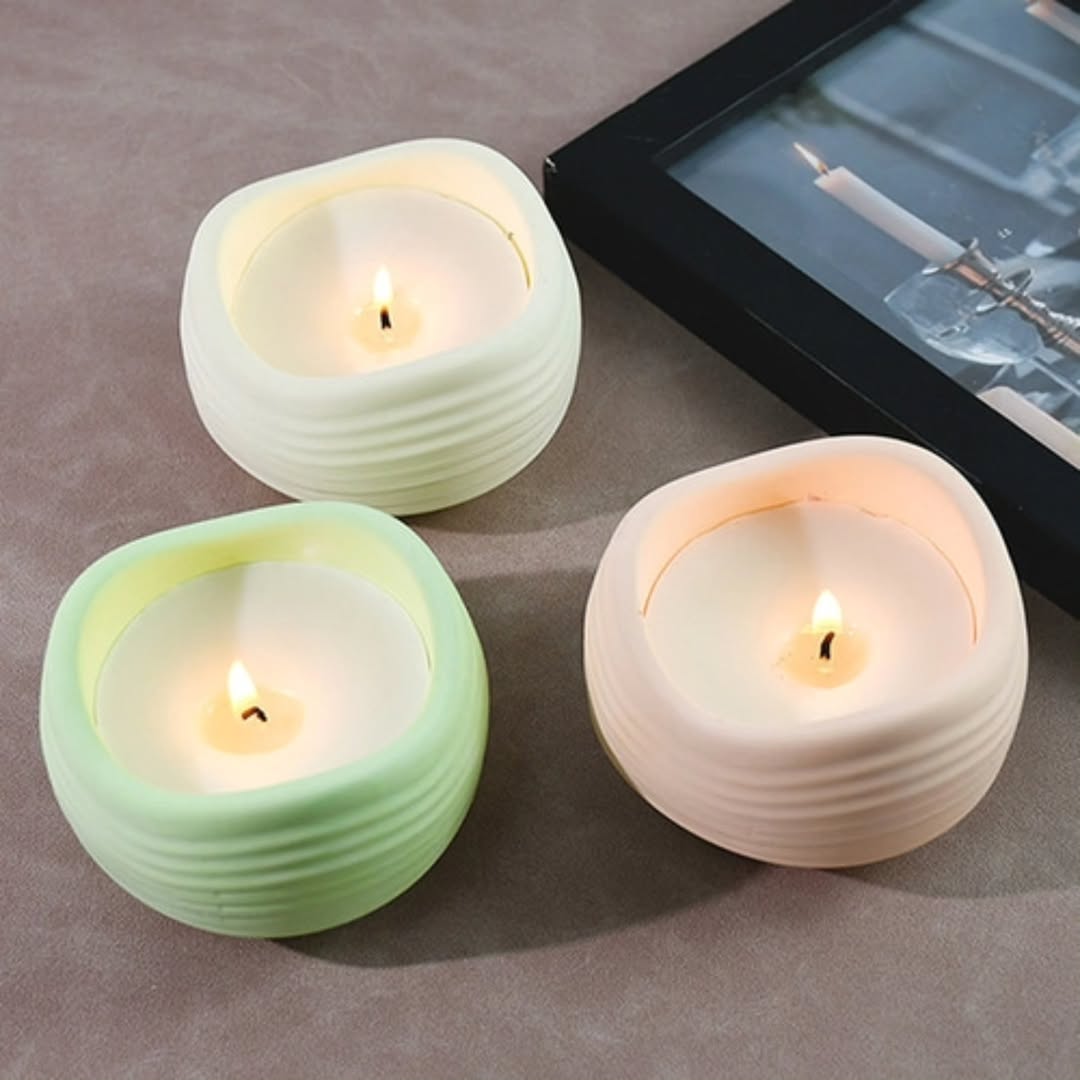Curved Ribbed Candle Jar Mould for Beyond MIX, Resin, Concrete