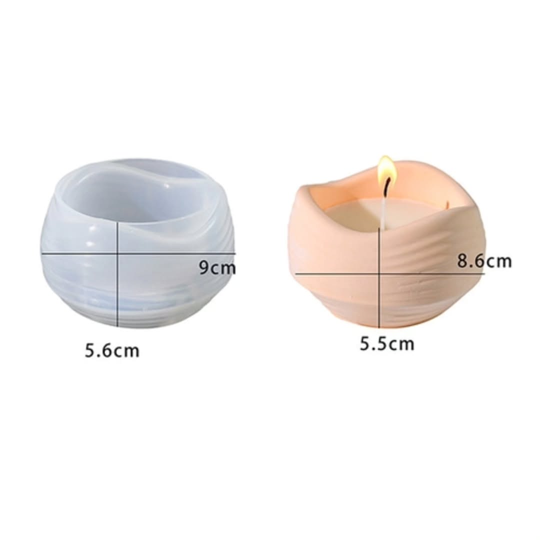 Curved Ribbed Candle Jar Mould for Beyond MIX, Resin, Concrete
