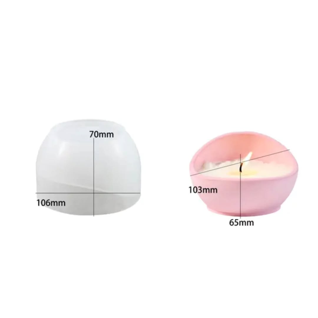 Half Round Candle Jar Mould for Beyond MIX, Resin, Concrete