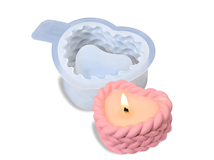 Heart Twine Rope Candle Holder Mould - for Beyond MIX, Resin, Concrete