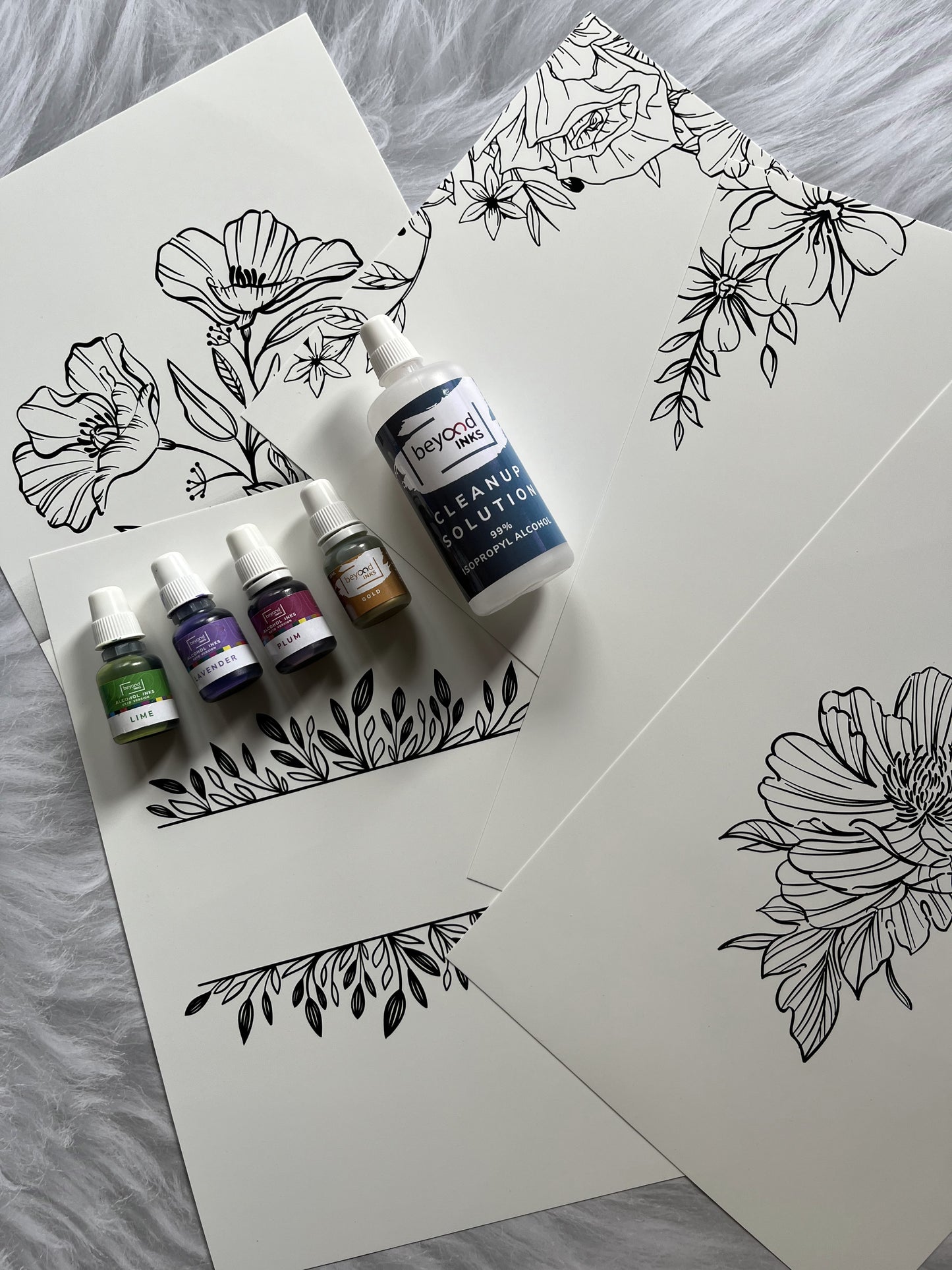 Alcohol Ink Coloring Kit - "FLORAL"