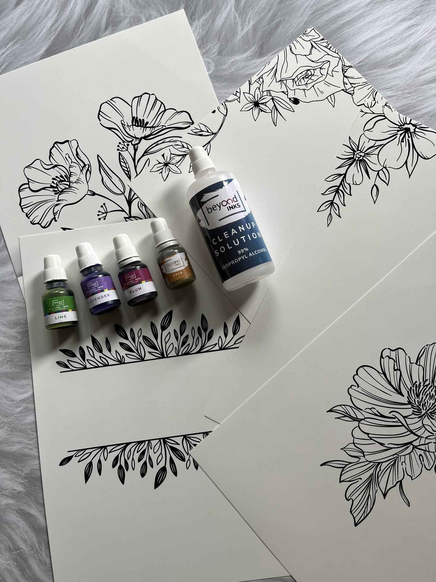 Alcohol Ink Coloring Kit - "FLORAL"