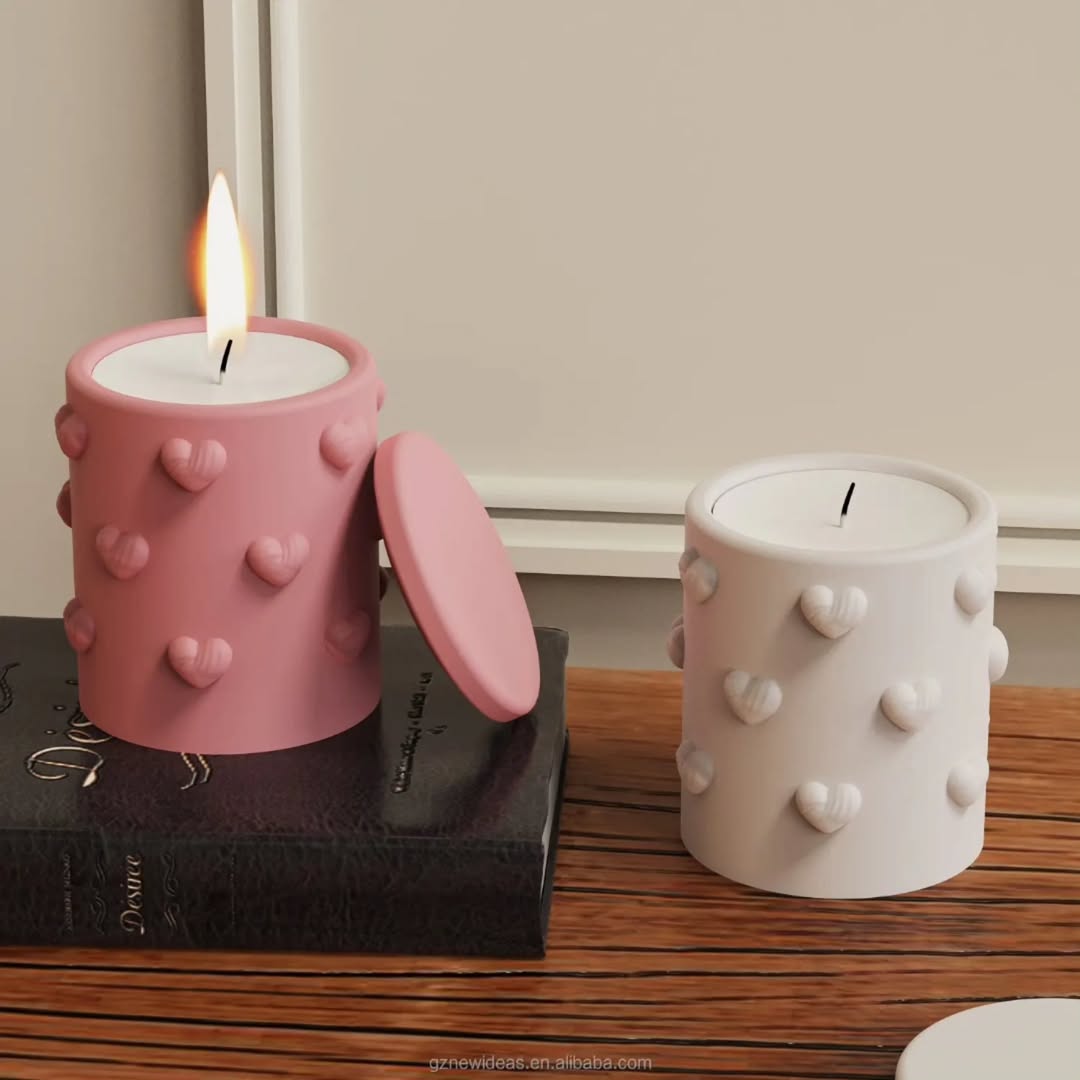 Little Heart Candle Jar Mould for Beyond MIX, Resin, Concrete