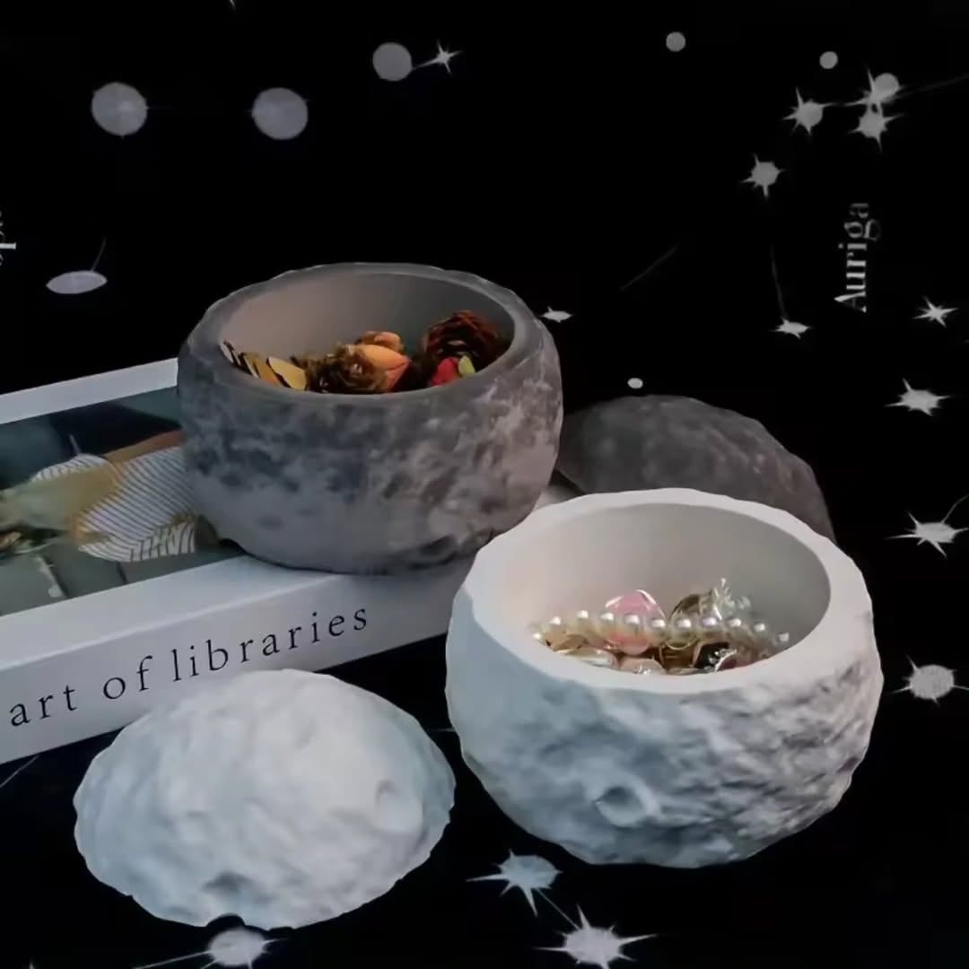 Moon Candle Jar Mould for Beyond MIX, Resin, Concrete