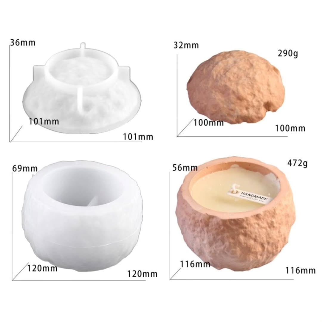 Moon Candle Jar Mould for Beyond MIX, Resin, Concrete
