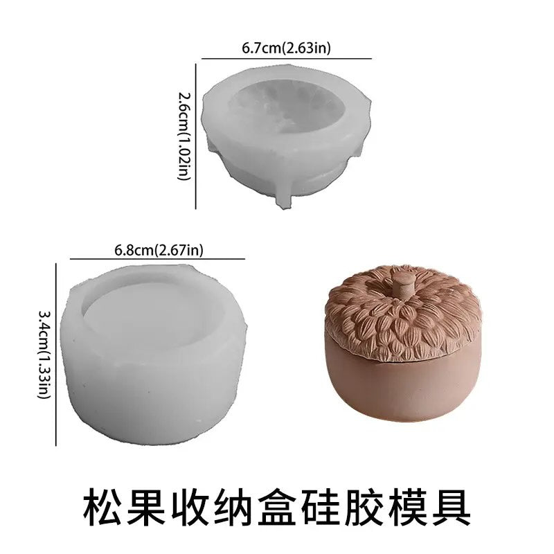 Pinecone Jar with Lid Mould for Beyond MIX, Resin, Concrete