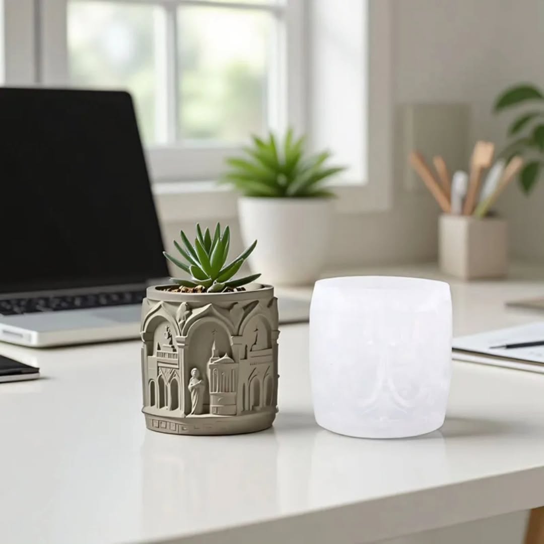 Renaissance Candle Jar Mould for Beyond MIX, Resin, Concrete (D6)