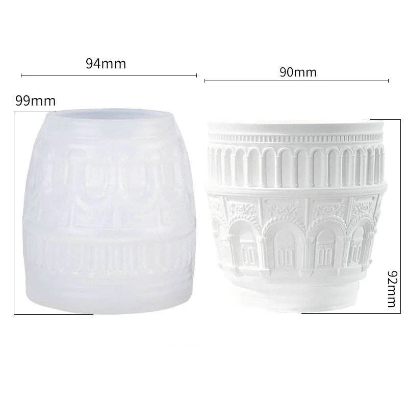 Romanesque Planter/Candle Jar Mould for Beyond MIX, Resin, Concrete