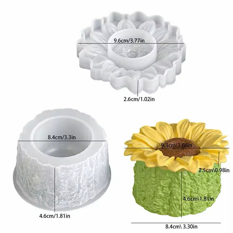 Sunflower Jar Mould for Beyond MIX, Resin, Concrete