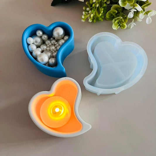 Curve Heart Tea Light/ Candle Holder Silicone Mould for Beyond MIX & Resin