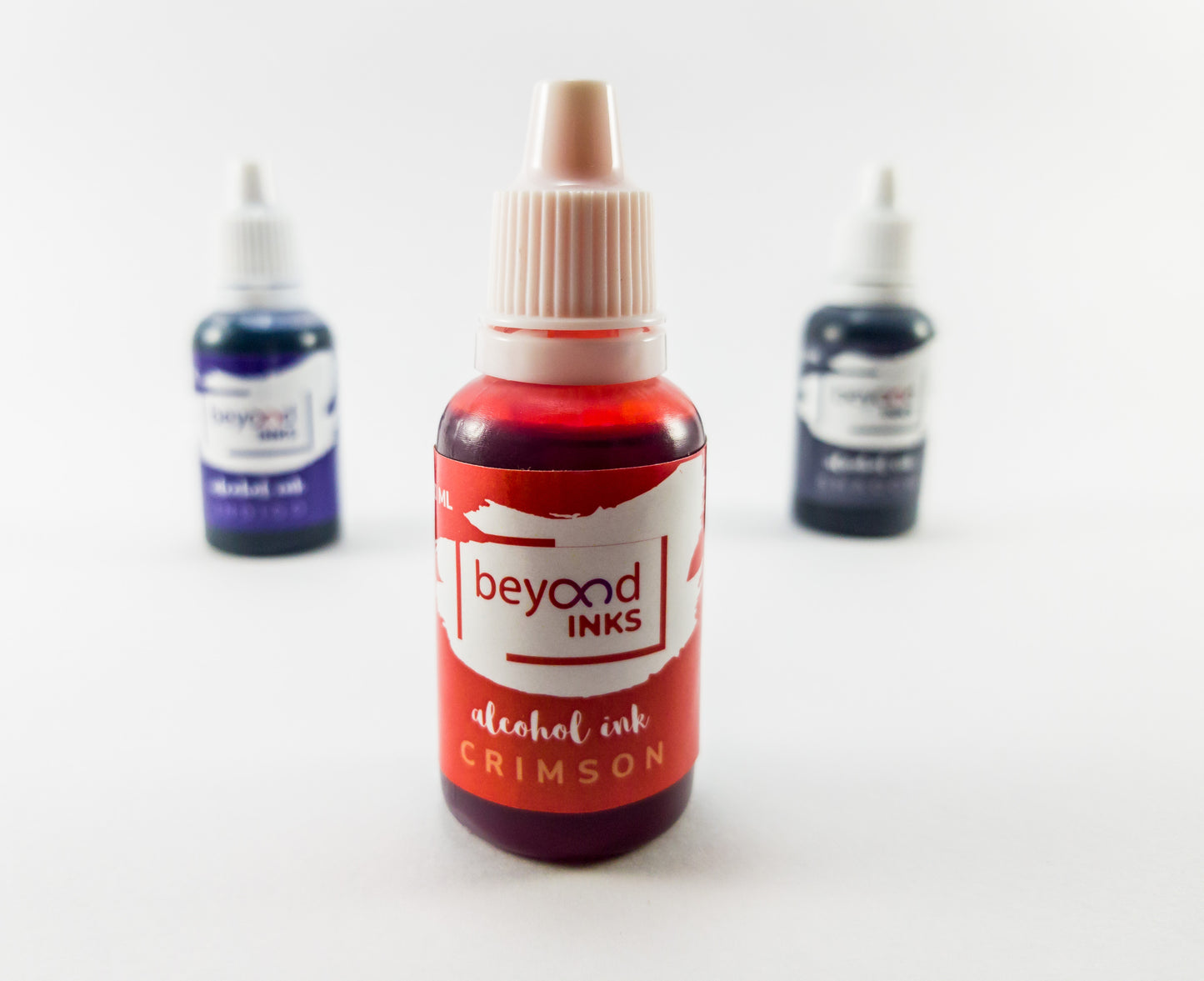 Alcohol Inks, Made in India by BeyondInks Crimson Shadow Indigo Pack3