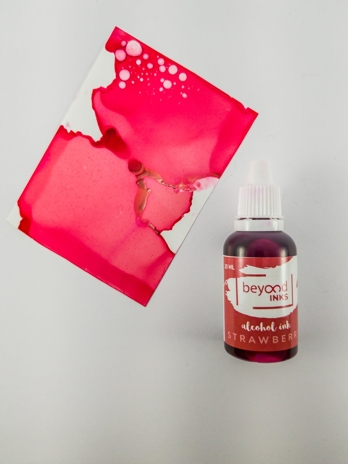Alcohol Inks, Made in India by BeyondInks Strawberry