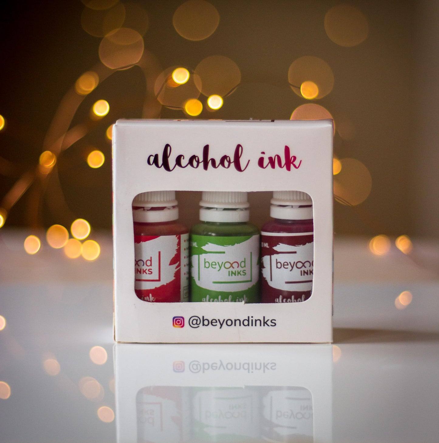 beyondinks alcohol ink Tangerine lime blood yupo