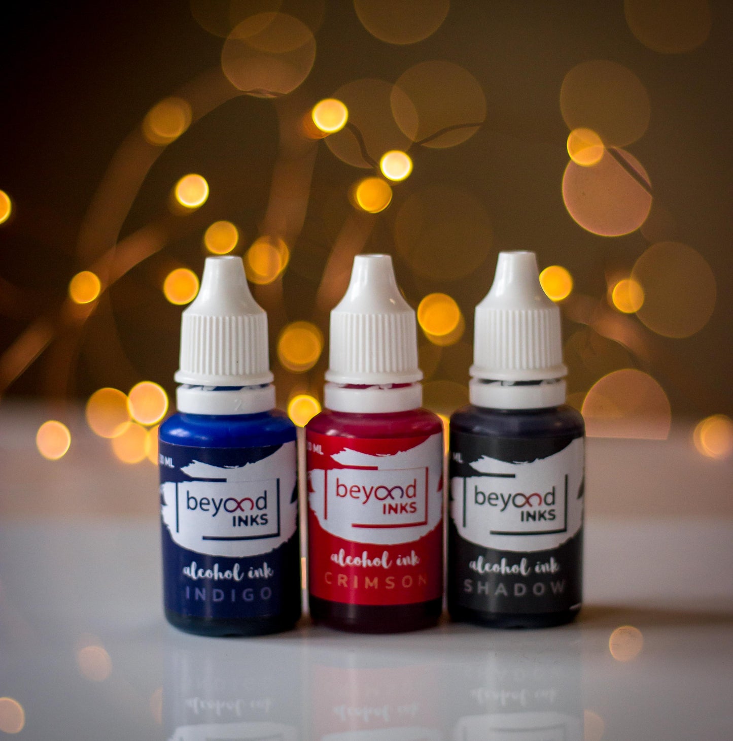 Alcohol Inks, Made in India by BeyondInks Crimson Shadow Indigo Pack3