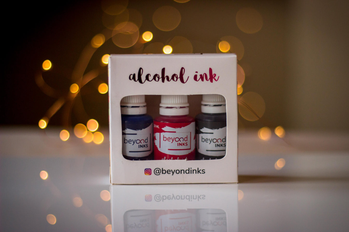 Alcohol Inks, Made in India by BeyondInks Crimson Shadow Indigo Pack3