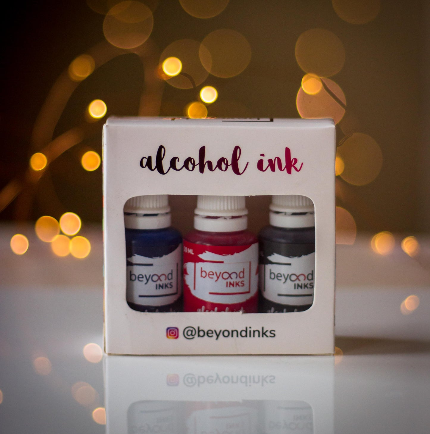 Alcohol Inks, Made in India by BeyondInks Crimson Shadow Indigo Pack3
