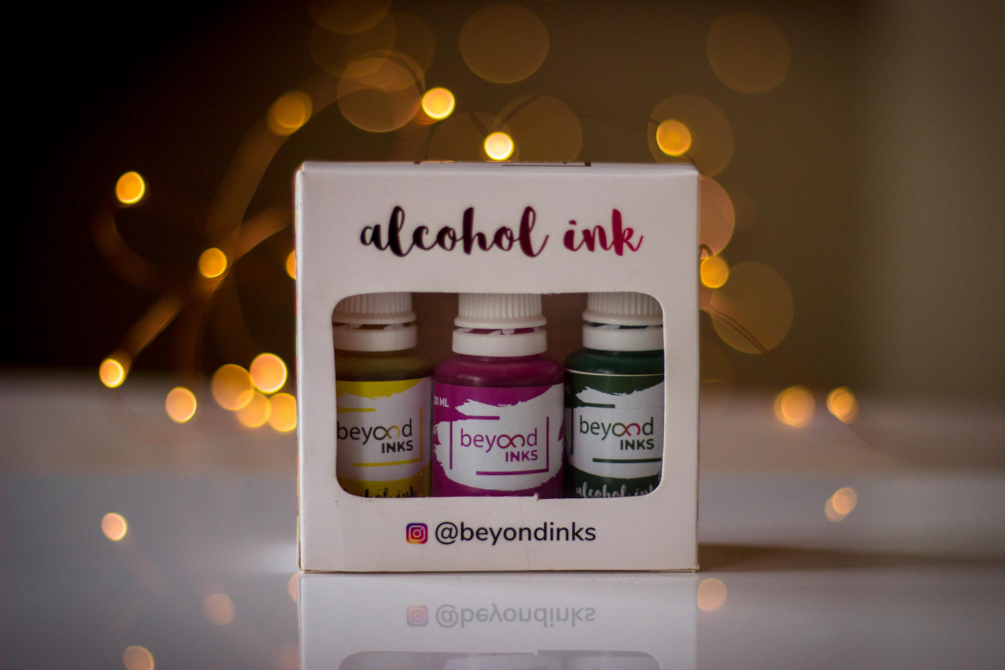 Alcohol Inks, Made in India by BeyondInks Sunshine Magenta Pine Pack5