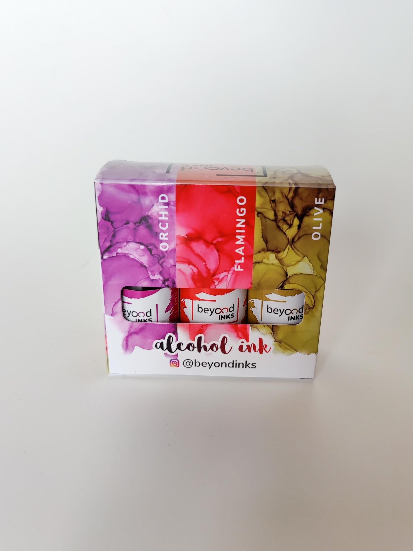 Alcohol Ink Pack #7 (Keto Version) - Orchid, Flamingo & Olive