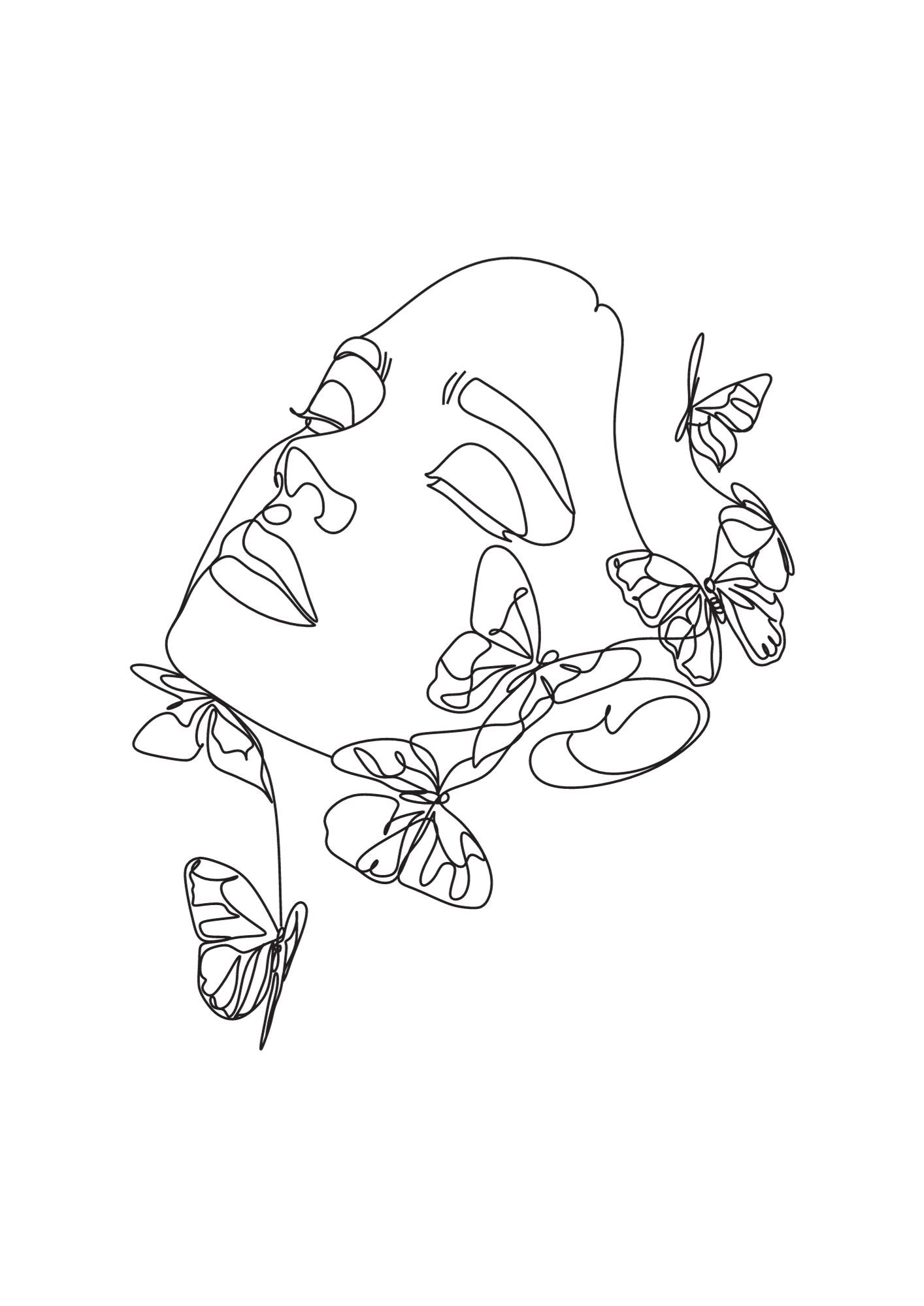 Alcohol Ink Coloring Sheets- "FACES"