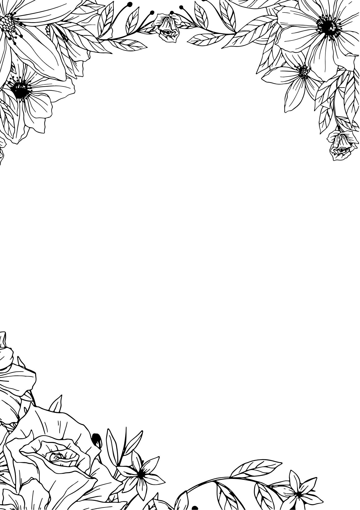 Alcohol Ink Coloring Sheets- "FLORAL"