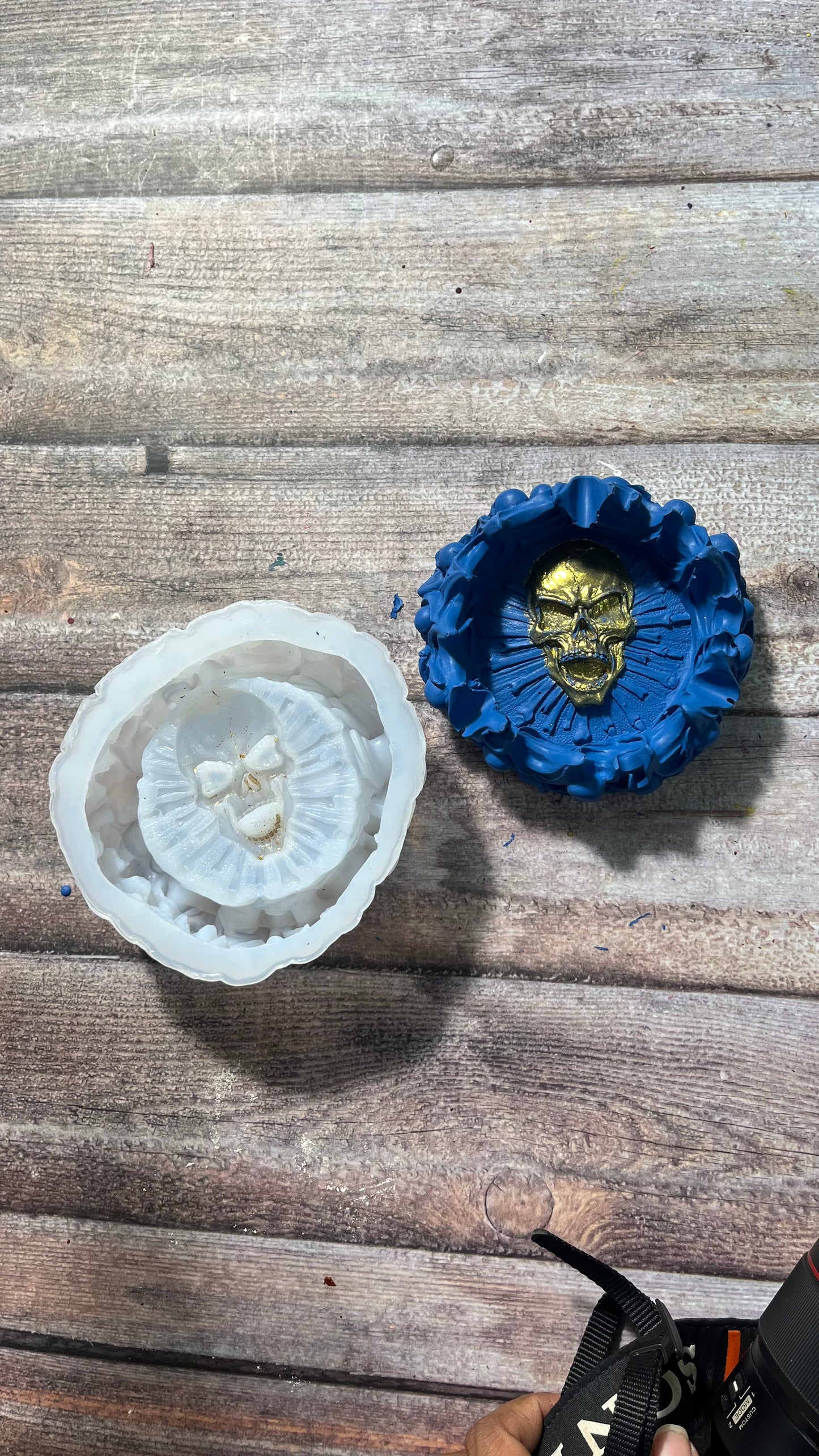 Halloween Skull Ashtray Mould for Beyond MIX, Resin, Concrete