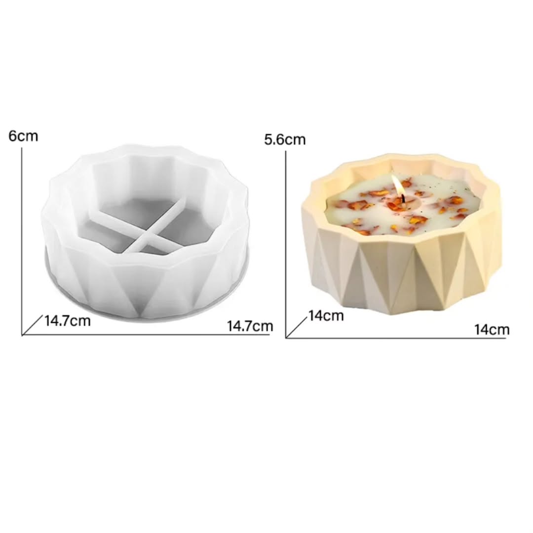 Abstract 3D Candle Jar/Bowl Mould (Set of 2) for Beyond MIX, Resin, Concrete