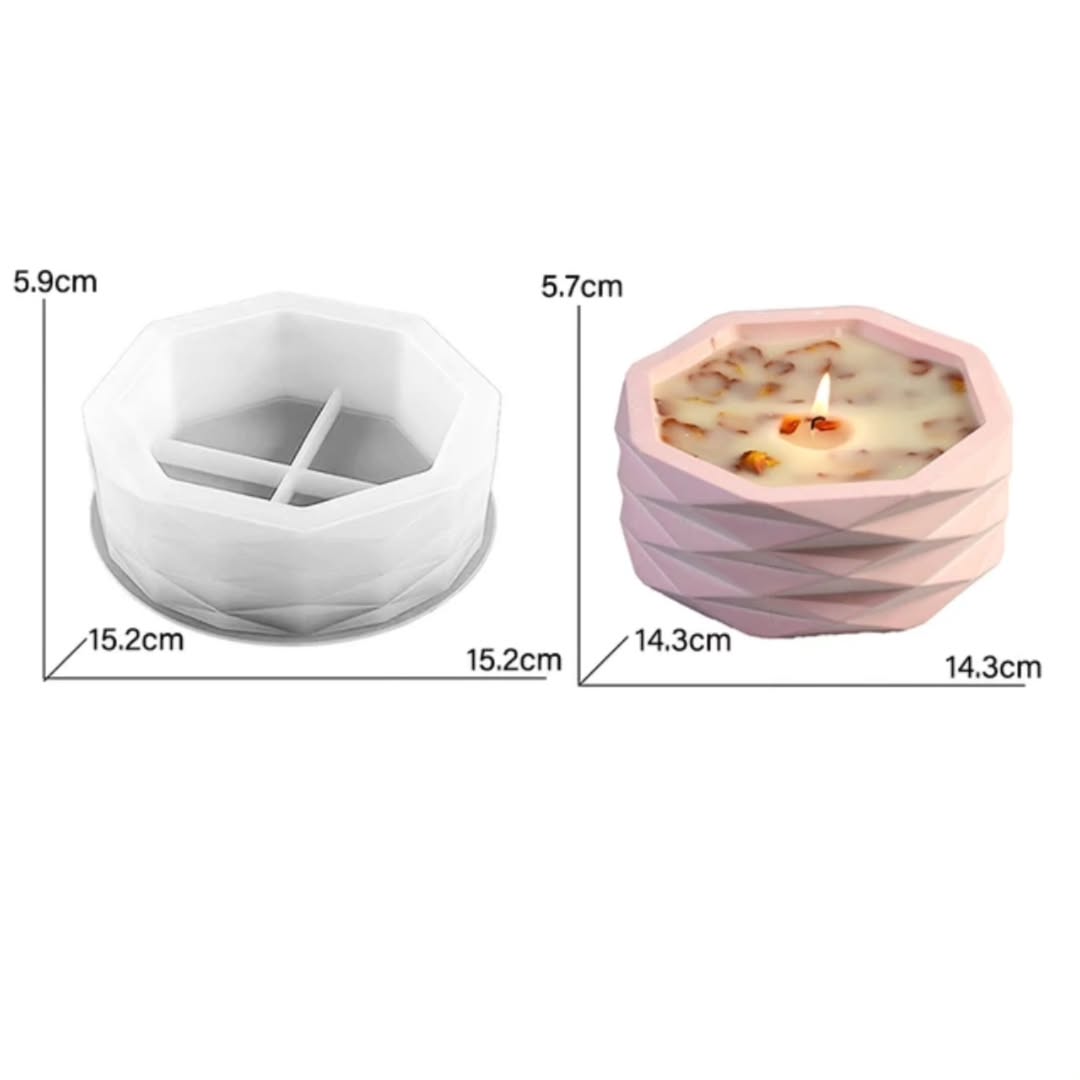 Abstract 3D Candle Jar/Bowl Mould (Set of 2) for Beyond MIX, Resin, Concrete