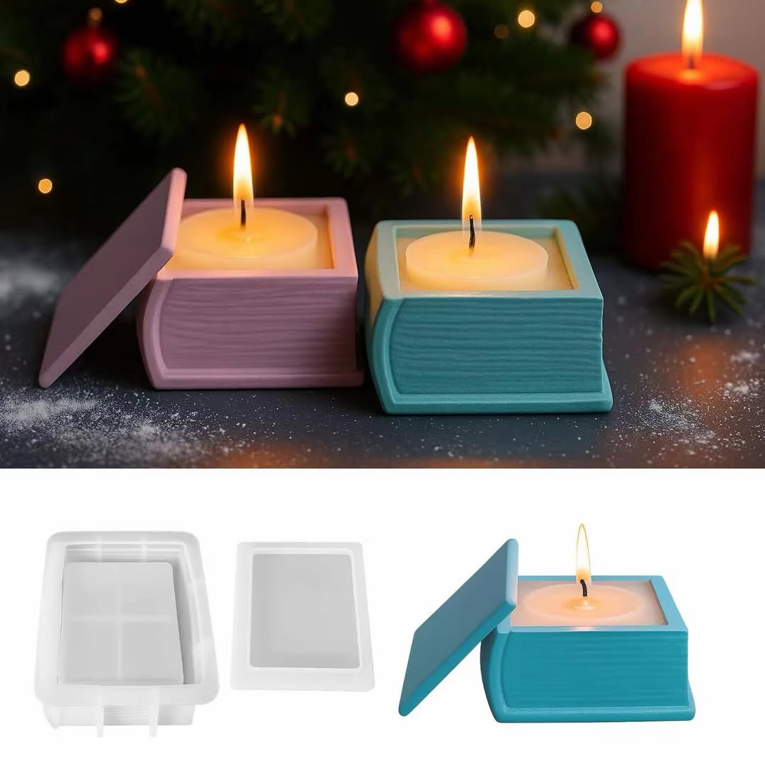 Book Jar/Candle Holder Mould for Beyond MIX, Resin, Concrete