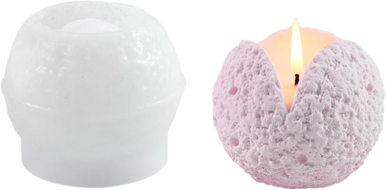 Textured Ball Candle Holder Mould for Beyond MIX, Resin, Concrete
