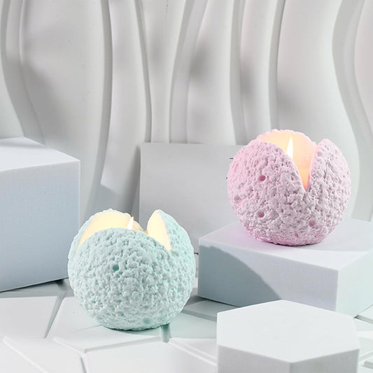 Textured Ball Candle Holder Mould for Beyond MIX, Resin, Concrete