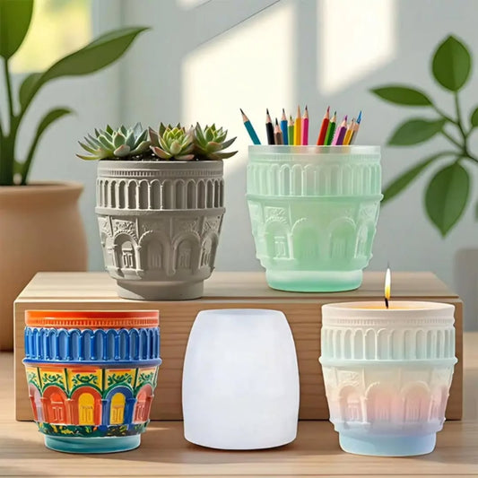 European Candle Jar Mould for Beyond MIX, Resin, Concrete (D2)