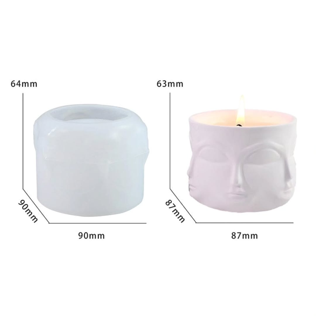 Abstract Face Candle Jar Mould for Beyond MIX, Resin, Concrete