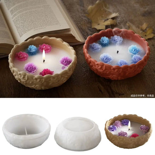 Flower Trinket Bowl/Candle Jar Mould for Beyond MIX, Resin, Concrete