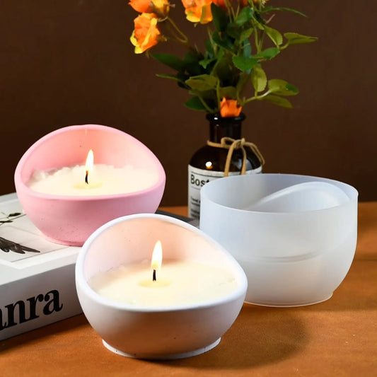 Half Round Candle Jar Mould for Beyond MIX, Resin, Concrete