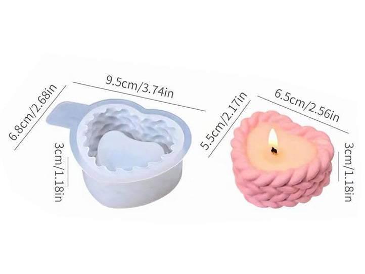 Heart Twine Rope Candle Holder Mould - for Beyond MIX, Resin, Concrete