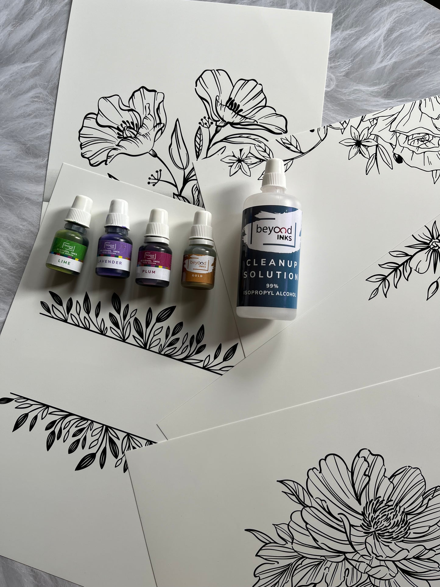 Alcohol Ink Coloring Kit - "FLORAL"