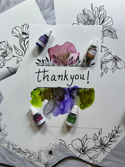 Alcohol Ink Coloring Kit - "FLORAL"