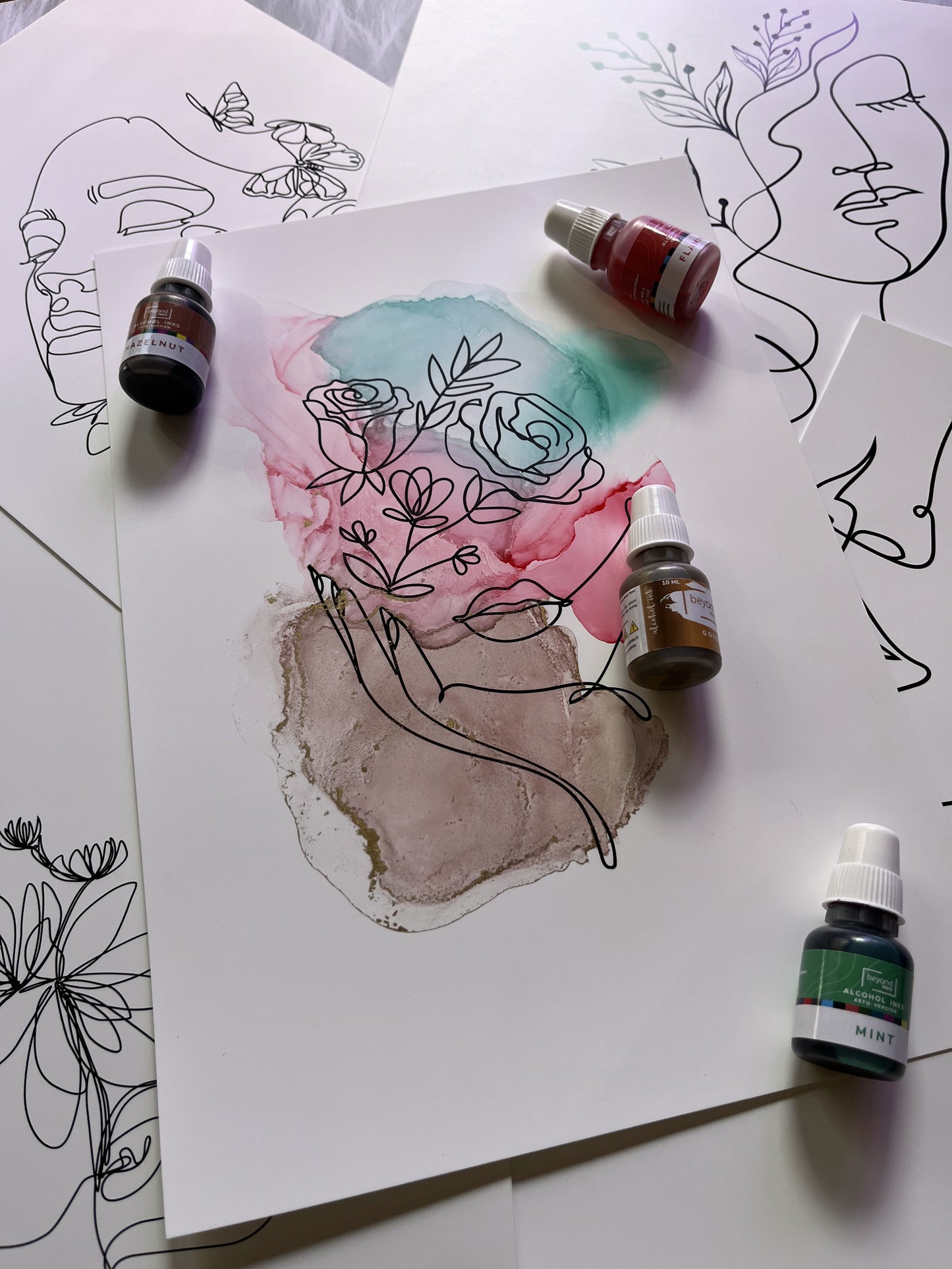 Alcohol Ink Coloring Kit - "FACES"