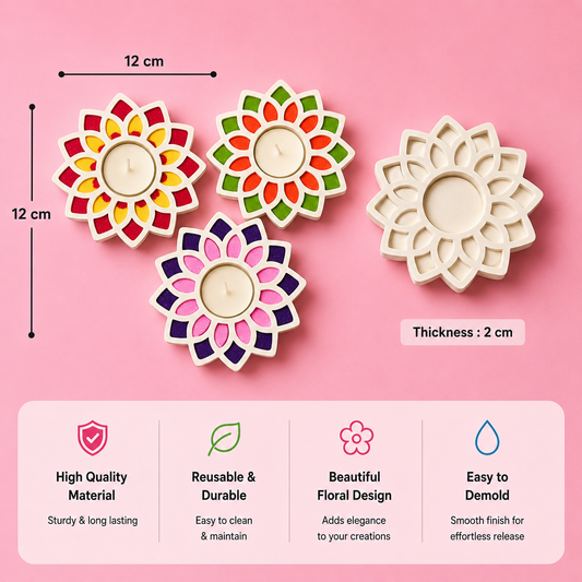 Kalakruti Tea Light Holder Silicone Mould for Beyond MIX & Jesmonite