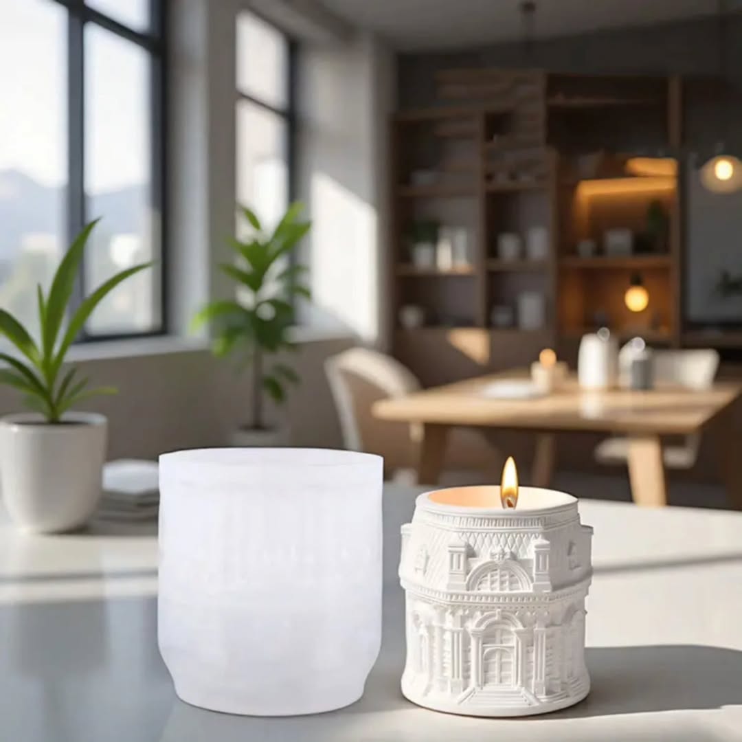 Louvre Candle Jar Mould for Beyond MIX, Resin, Concrete (D7)