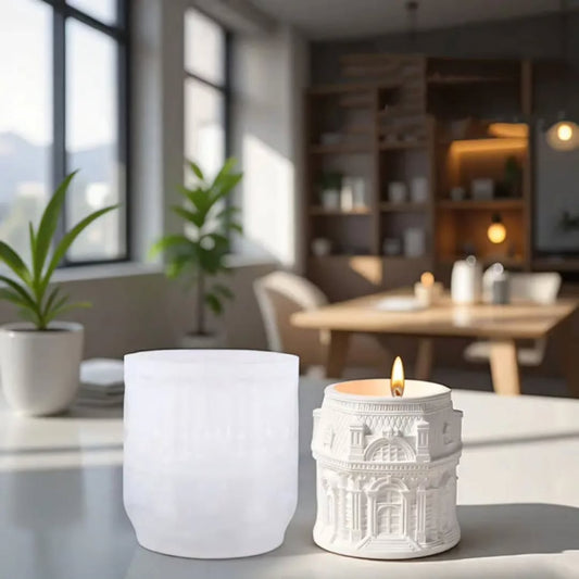 Louvre Candle Jar Mould for Beyond MIX, Resin, Concrete (D7)