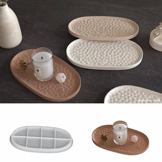 Oval Leather Texture Tray Mould for Beyond MIX/Resin/Concrete