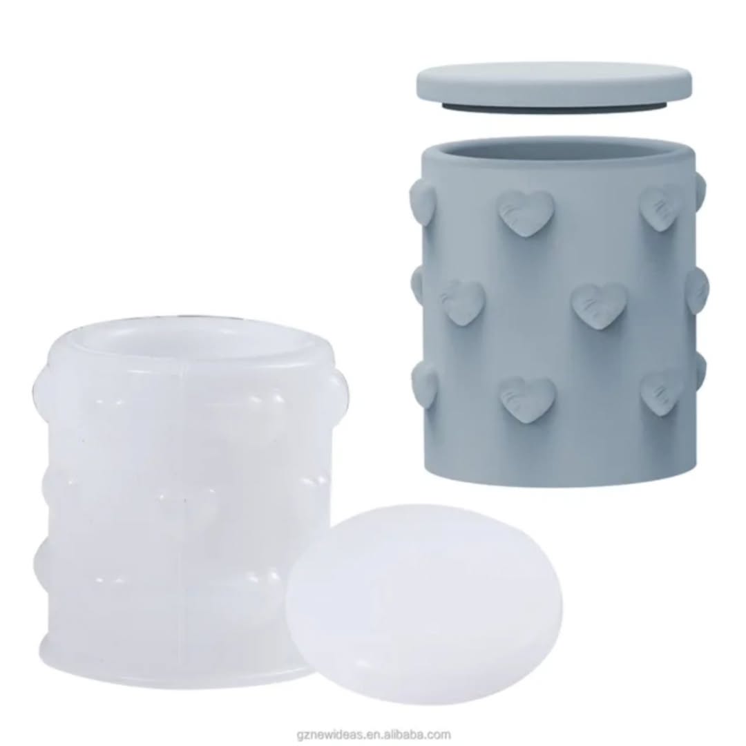 Little Heart Candle Jar Mould for Beyond MIX, Resin, Concrete