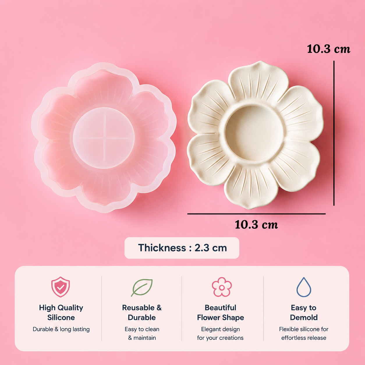 Open Flower Tea Light Holder Silicone Mould for Beyond MIX & Jesmonite