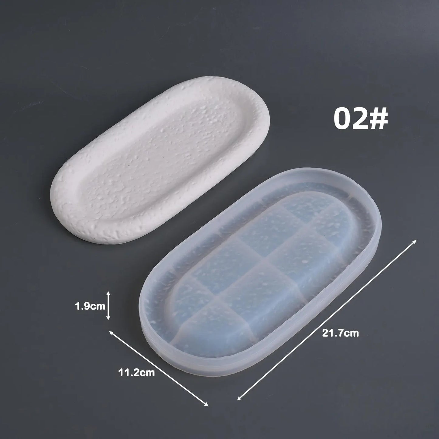 Oval Textured Tray Mould (Set of 2) for Beyond MIX/Resin/Concrete
