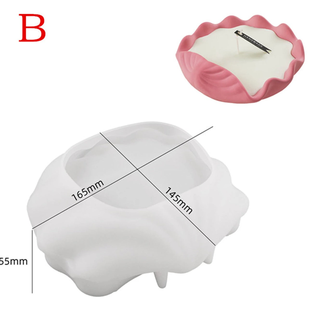 Oyster Shell Candle Jar Mould for Beyond MIX, Resin, Concrete