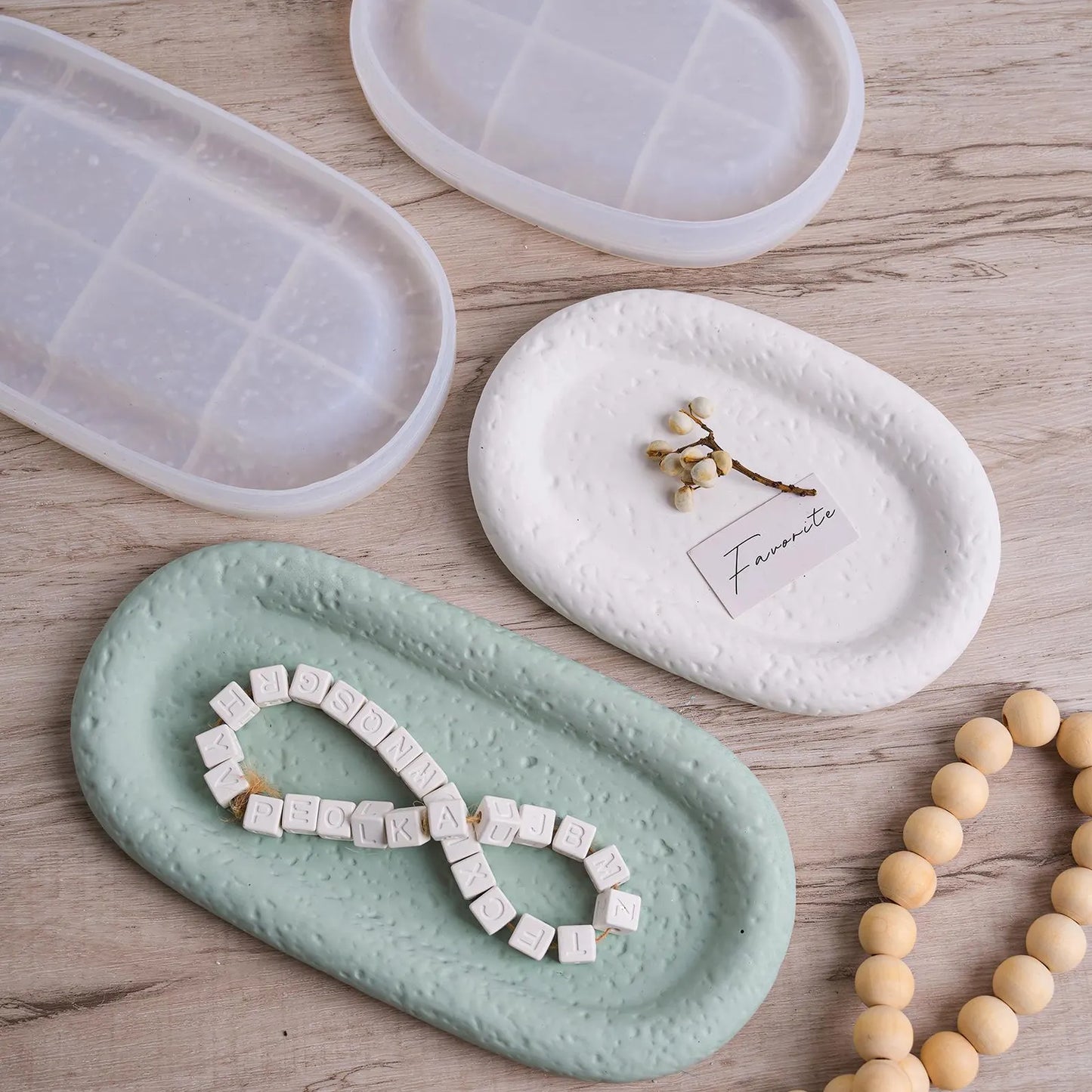 Oval Textured Tray Mould (Set of 2) for Beyond MIX/Resin/Concrete