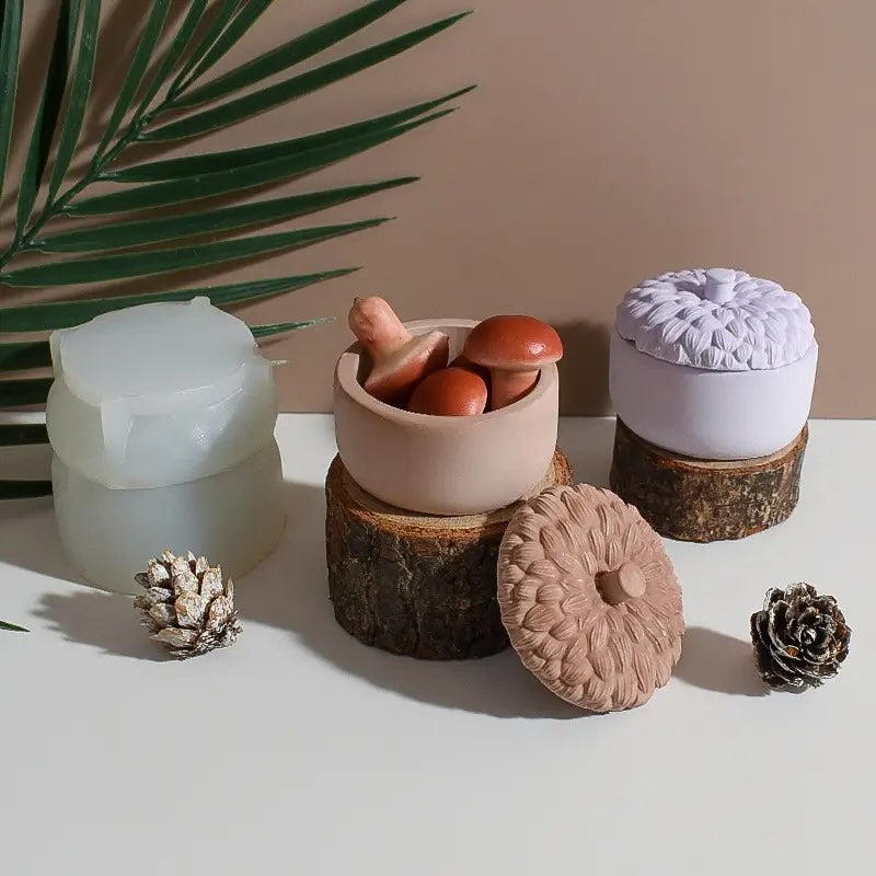 Pinecone Jar with Lid Mould for Beyond MIX, Resin, Concrete